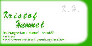 kristof hummel business card